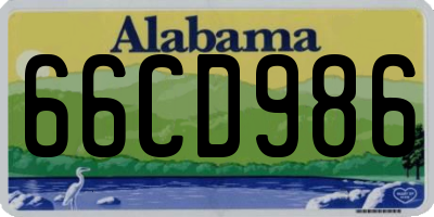 AL license plate 66CD986