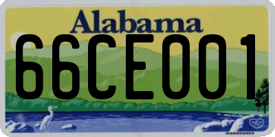AL license plate 66CE001