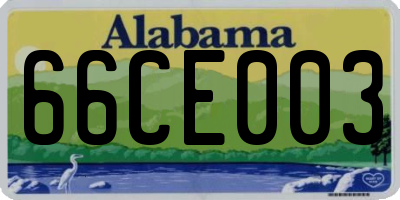 AL license plate 66CE003