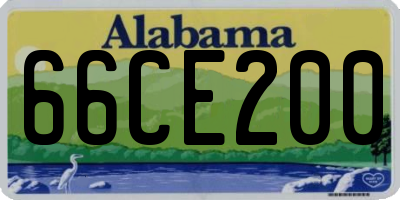 AL license plate 66CE200