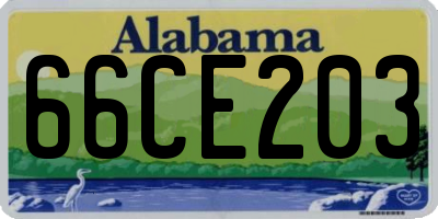 AL license plate 66CE203