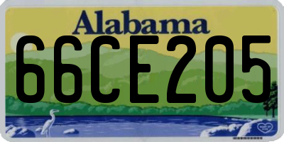 AL license plate 66CE205