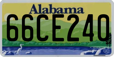 AL license plate 66CE240