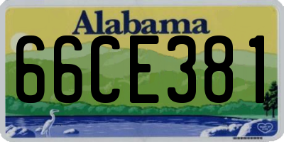 AL license plate 66CE381