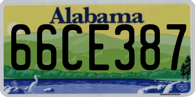 AL license plate 66CE387