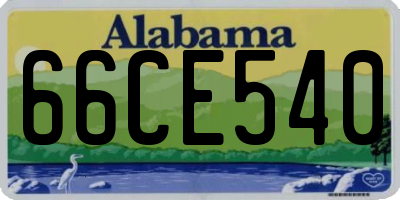 AL license plate 66CE540