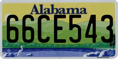 AL license plate 66CE543