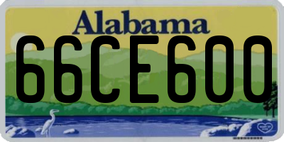 AL license plate 66CE600