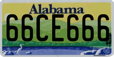AL license plate 66CE666