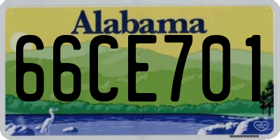 AL license plate 66CE701