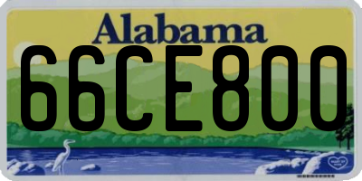 AL license plate 66CE800