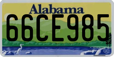 AL license plate 66CE985