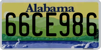 AL license plate 66CE986