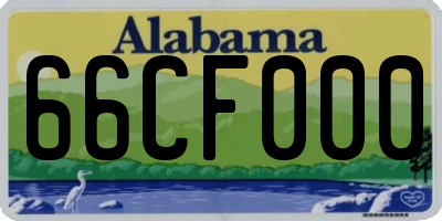 AL license plate 66CF000
