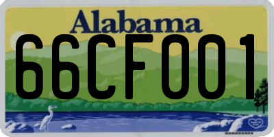 AL license plate 66CF001