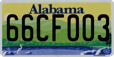 AL license plate 66CF003