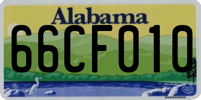 AL license plate 66CF010