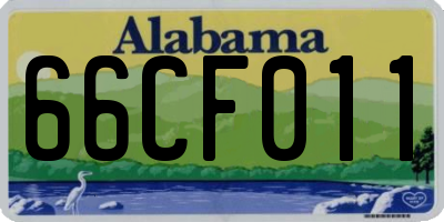 AL license plate 66CF011