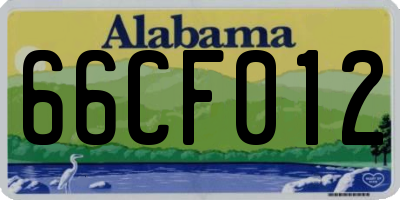 AL license plate 66CF012