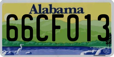 AL license plate 66CF013