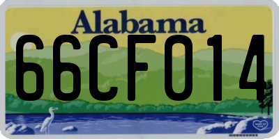 AL license plate 66CF014