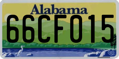 AL license plate 66CF015