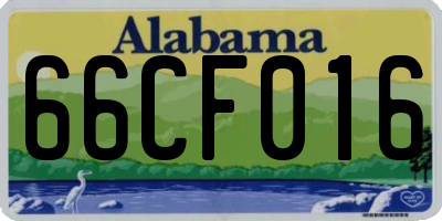 AL license plate 66CF016