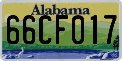 AL license plate 66CF017