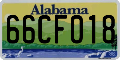 AL license plate 66CF018