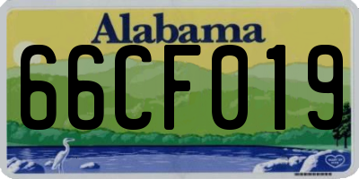 AL license plate 66CF019