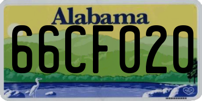 AL license plate 66CF020