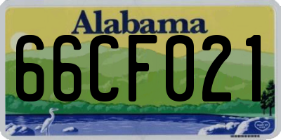 AL license plate 66CF021