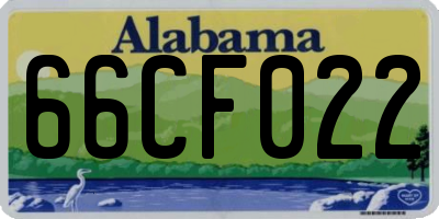 AL license plate 66CF022