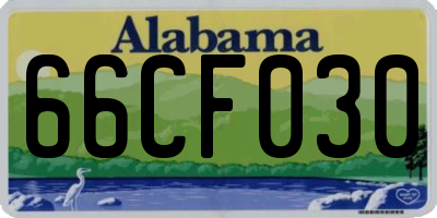 AL license plate 66CF030