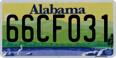 AL license plate 66CF031