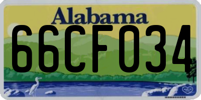 AL license plate 66CF034