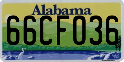 AL license plate 66CF036