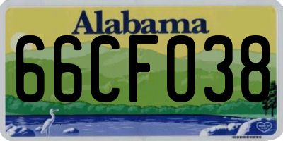 AL license plate 66CF038
