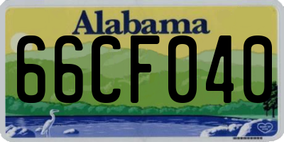 AL license plate 66CF040