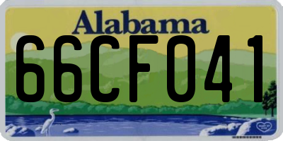 AL license plate 66CF041