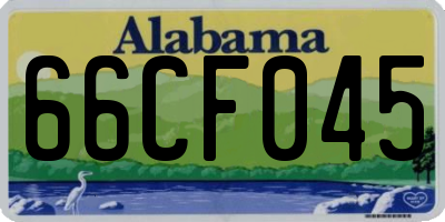 AL license plate 66CF045