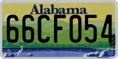 AL license plate 66CF054