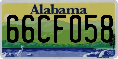 AL license plate 66CF058
