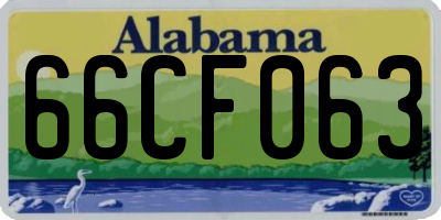 AL license plate 66CF063