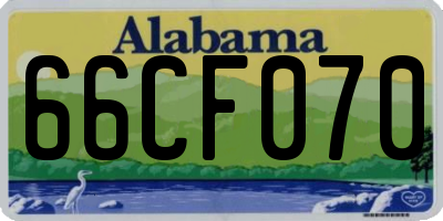 AL license plate 66CF070