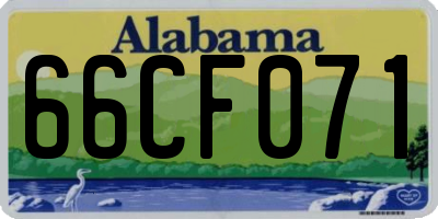 AL license plate 66CF071