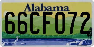 AL license plate 66CF072