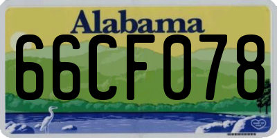 AL license plate 66CF078