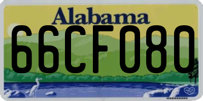 AL license plate 66CF080