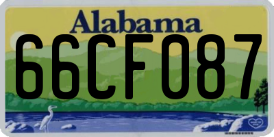 AL license plate 66CF087